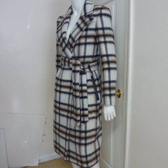 Mackage Sienna Wool-Blend Belted Coat In Plaid Print - Picture 11 of 15